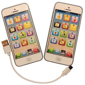 Toy Cell Phones (Lot of 2) 1 Cable Some Light Scuffing Interactive Light Up
